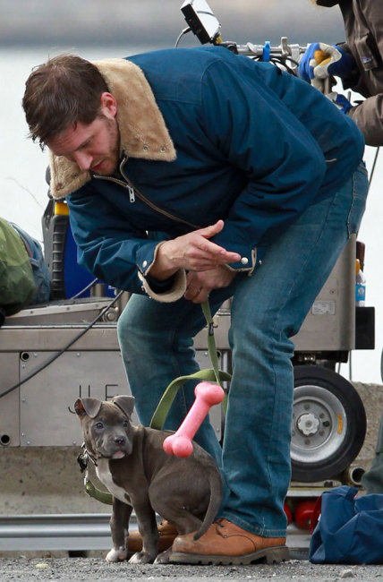 Tom Hardy Playing with His Puppy