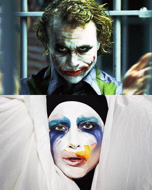 Lady Gaga, Applause, Heath Ledger, The Dark Knight, Joker