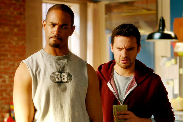 Damon Wayans Jr, Jake Johnson in the 'New Girl' pilot