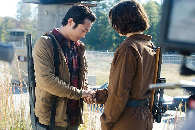 The Walking Dead Steven Yeun interview Glenn and Maggie proposal 