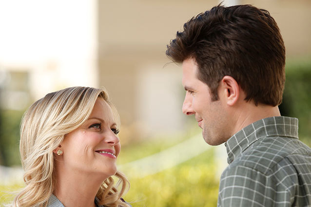 Amy Poehler and Adam Scott in Parks and Rec Partridge