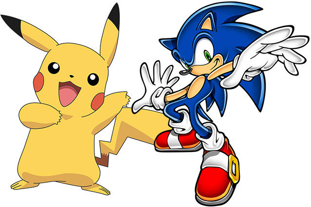 Pikachu and Sonic the Hedgehog