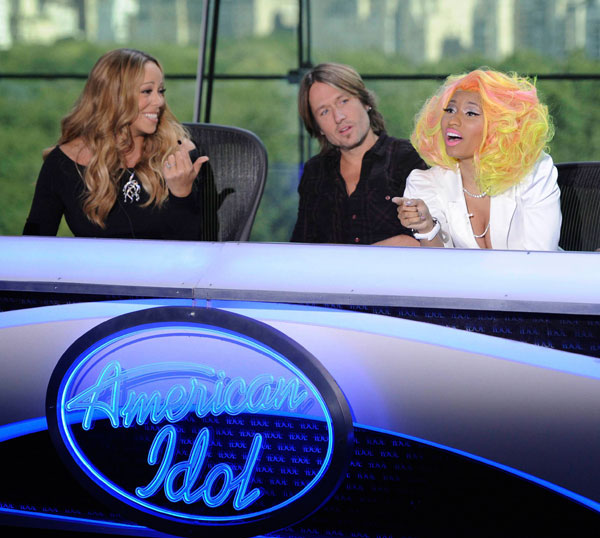 Nicki Minaj and Mariah Carey at the New York 'American Idol' auditions