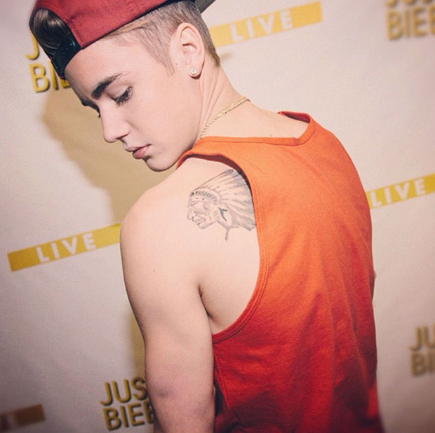 Justin Bieber Native American tattoo