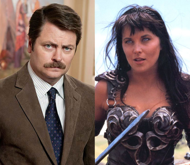 Ron Swanson and Xena Warrior Princess