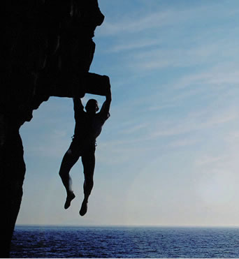 cliff hanging