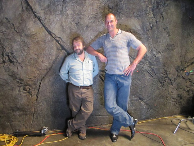 Peter Jackson and Conan Stevens in The Hobbit