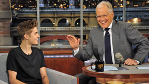 justin bieber, david letterman