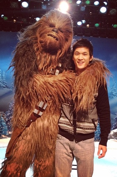 Mike Chang and Chewbacca