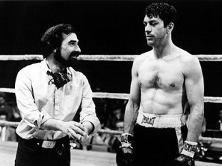 Scorsese and De Niro on the set of Raging Bull