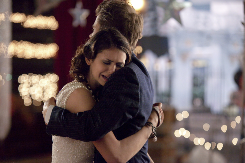 Stefan and crying Elena