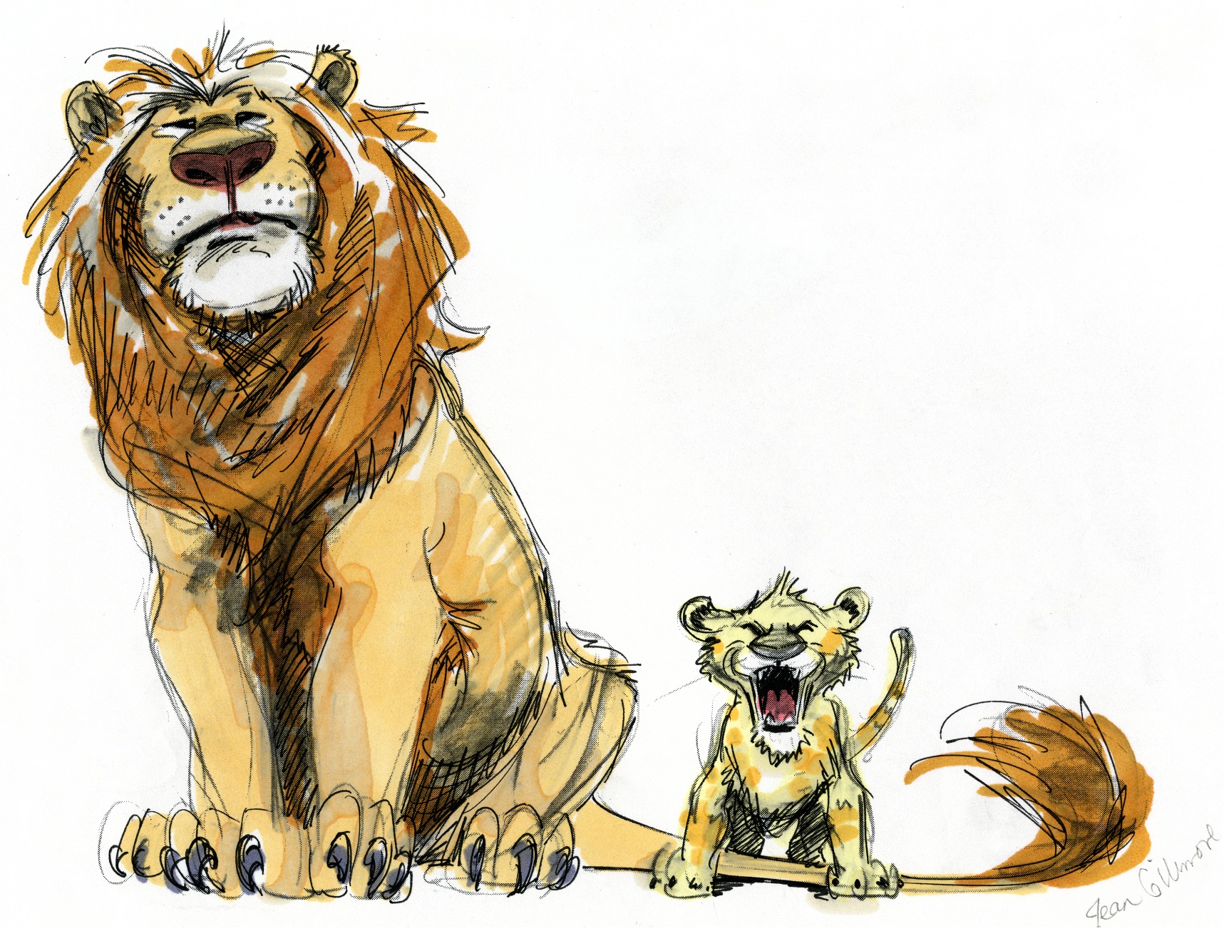 Смешные Рисованные львы